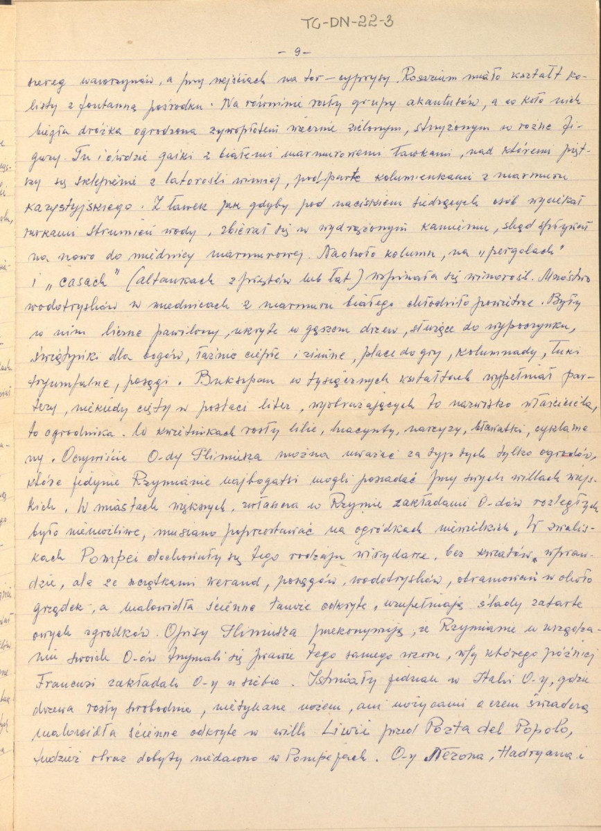 Józef Drege, "Ogród". Artykuł w Wielkiej Encyklopedii Powszechnej Ilustrowanej, Warszawa 1904 - odpis w formie rękopisu, skan 9