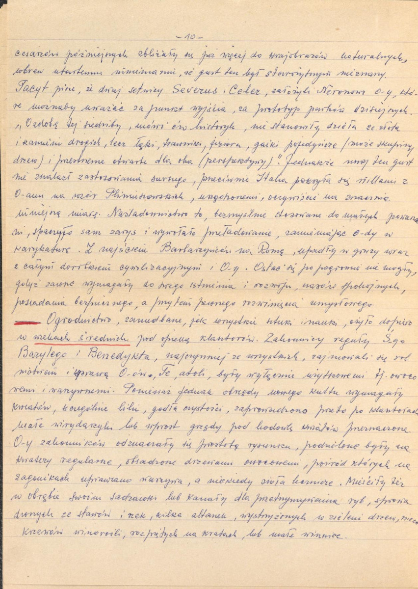 Józef Drege, "Ogród". Artykuł w Wielkiej Encyklopedii Powszechnej Ilustrowanej, Warszawa 1904 - odpis w formie rękopisu, skan 10