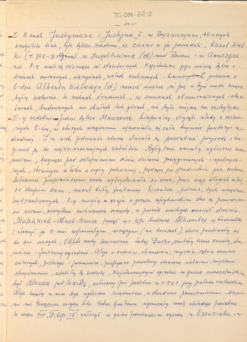 Józef Drege, "Ogród". Artykuł w Wielkiej Encyklopedii Powszechnej Ilustrowanej, Warszawa 1904 - odpis w formie rękopisu, skan 11
