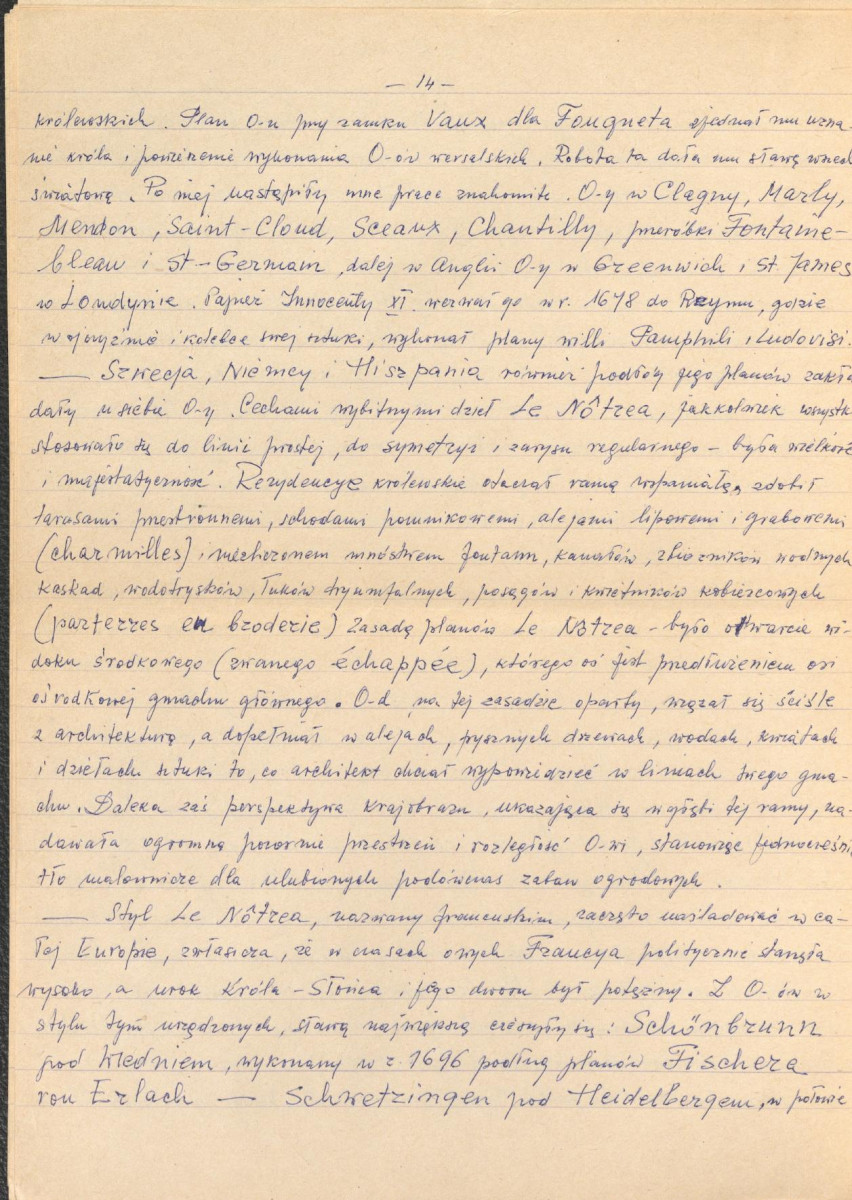 Józef Drege, "Ogród". Artykuł w Wielkiej Encyklopedii Powszechnej Ilustrowanej, Warszawa 1904 - odpis w formie rękopisu, skan 14