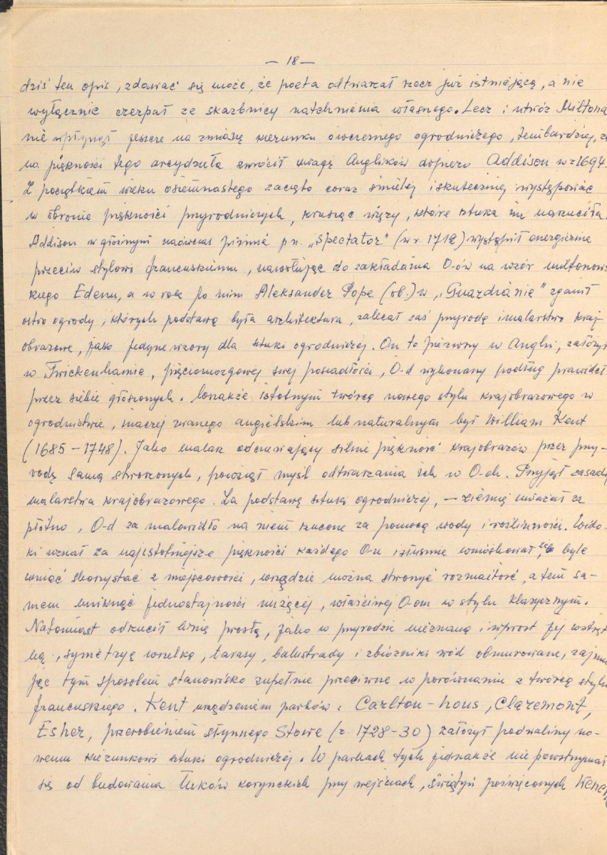 Józef Drege, "Ogród". Artykuł w Wielkiej Encyklopedii Powszechnej Ilustrowanej, Warszawa 1904 - odpis w formie rękopisu, skan 18