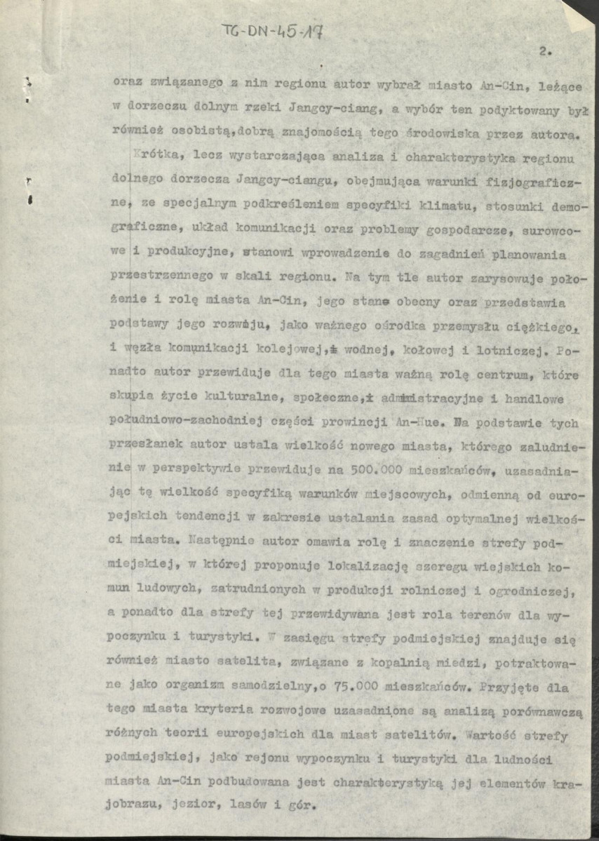 recenzja z dnia 3 maja 1961 r. pracy doktorskiej Tao-Sun-Lina pt. "Teoretyczny projekt półmilionowego miasta chińskiego jako przyczynek do metody projektowania urbanistycznego w Chinach" oraz pismo z dnia 25 maja dziekana Wydziału Architektury Politechniki Warszawskiej z prośbą o wzięcie udziału przez Gerarda Ciołka w dyskusji nad ww. rozprawą dotorską, skan 2