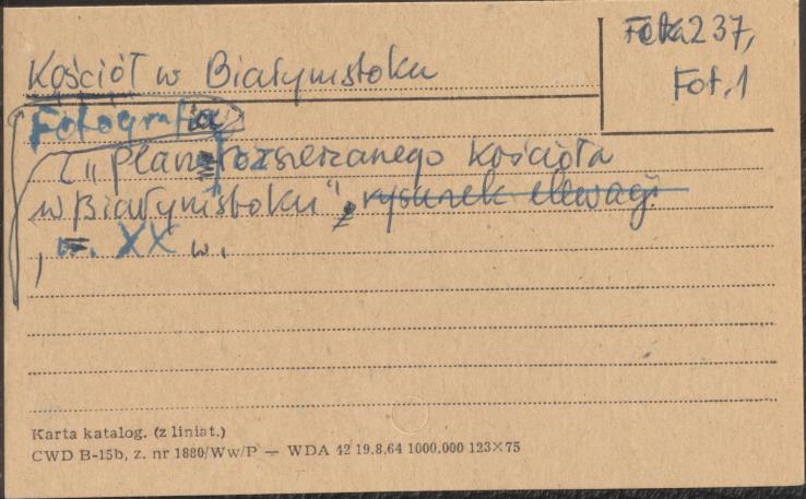 kartka informująca o rysunku grobowca w Natolinie, skan 1
