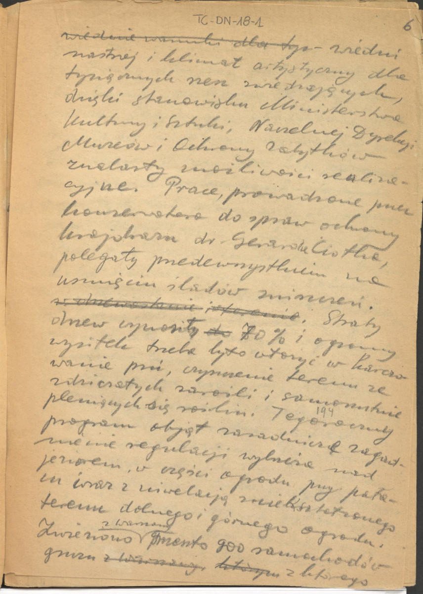 tekst wykorzystany częściowo we wstępie artykułu "Ogród w Wilanowie: Badania i zagadnienia konserwatorskie", „Biuletyn Historii Sztuki i. Kultury“, IX, nr1/2 Warszawa (1947). s. 86—128, skan 6