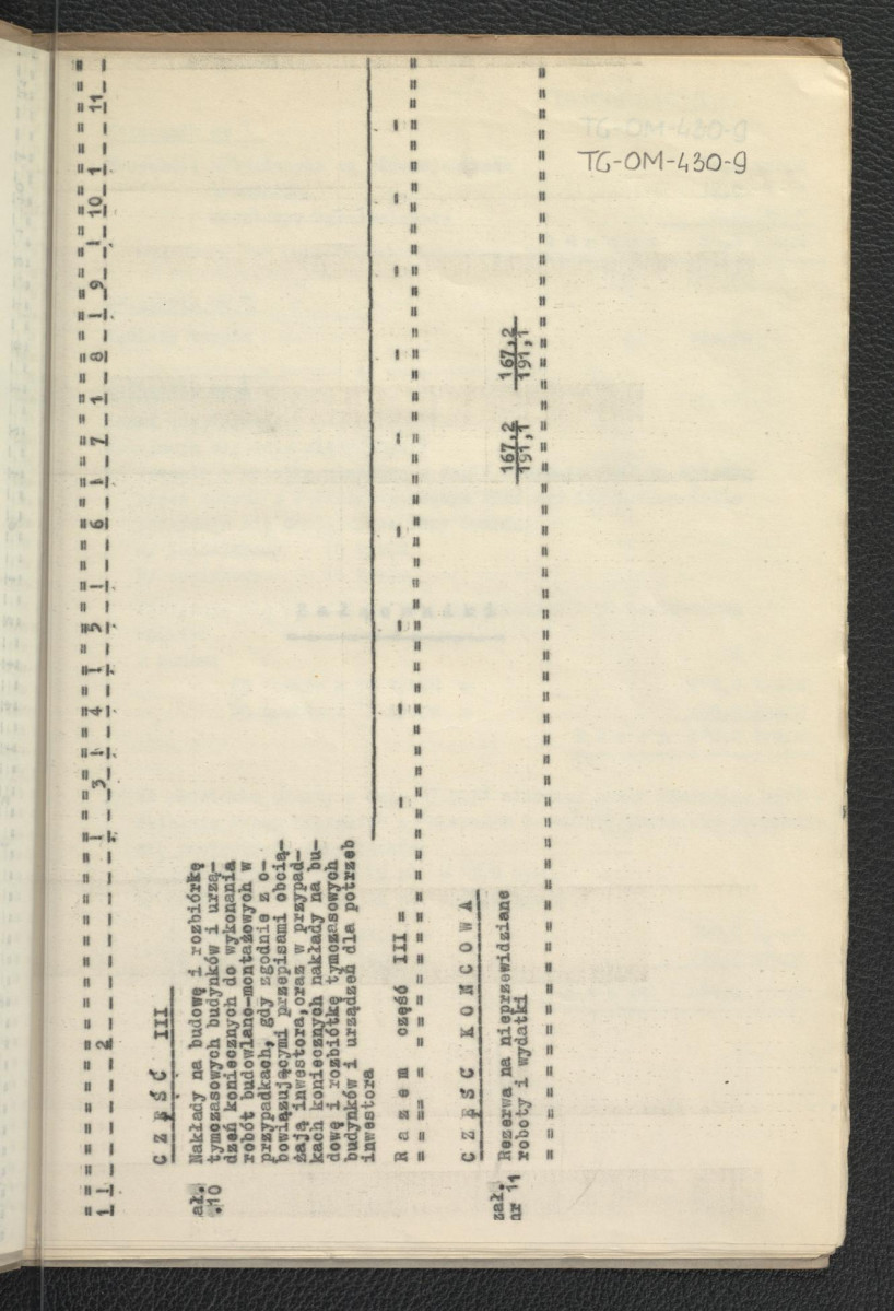 zbiorcze zestawienie kosztów budowy. Obiekt-Obóz campingowy przy ulicy Daszyńskiego w Zakopanem sporządzony w roku 1959 (poszyt w tekturowej okładce), skan 7