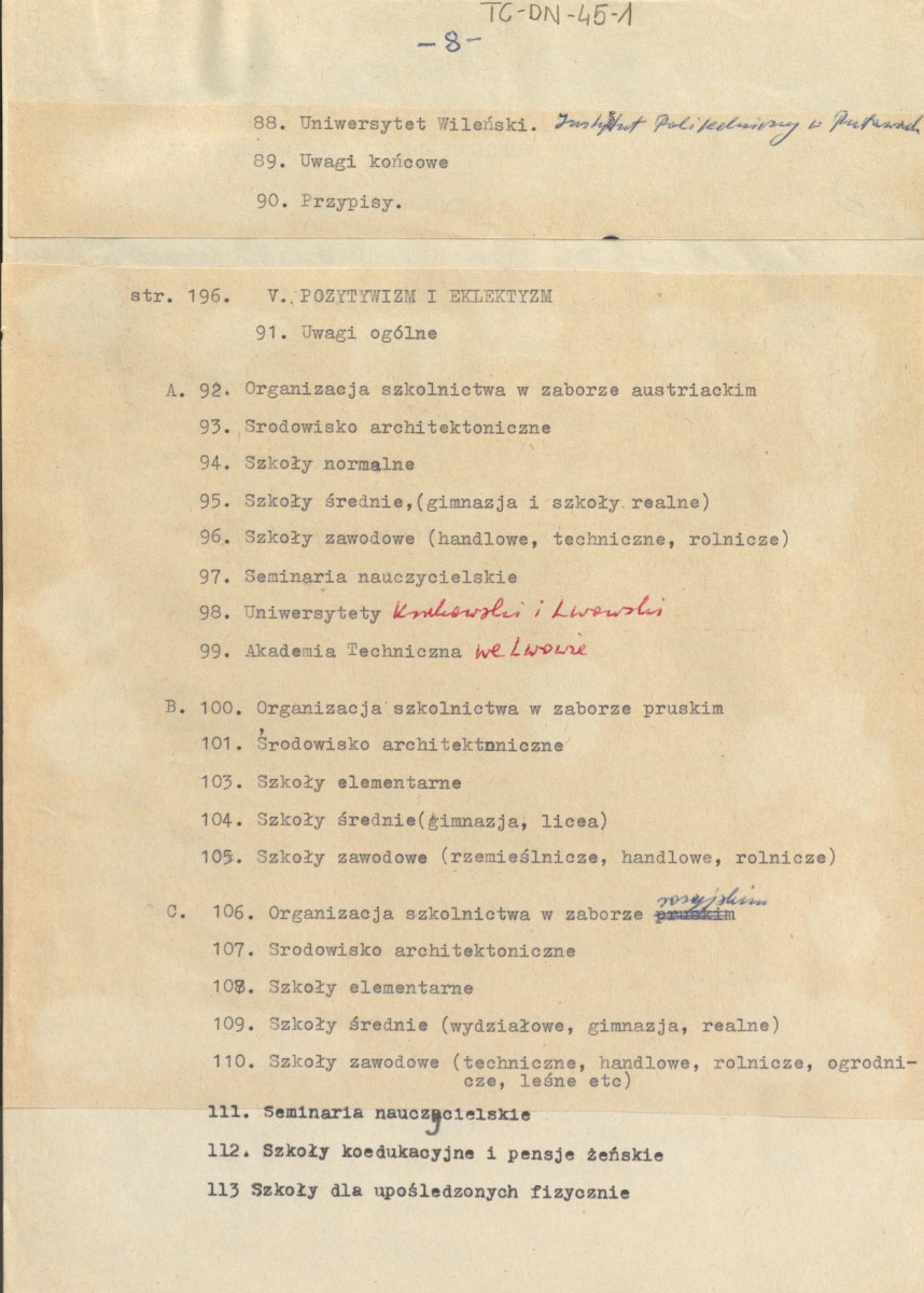 recenzja z dnia 20 maja 1964 r. pracy Stanisława szymańskiego pt. "Budownictwo szkolne od XIV wieku do 1960 r.", skan 8