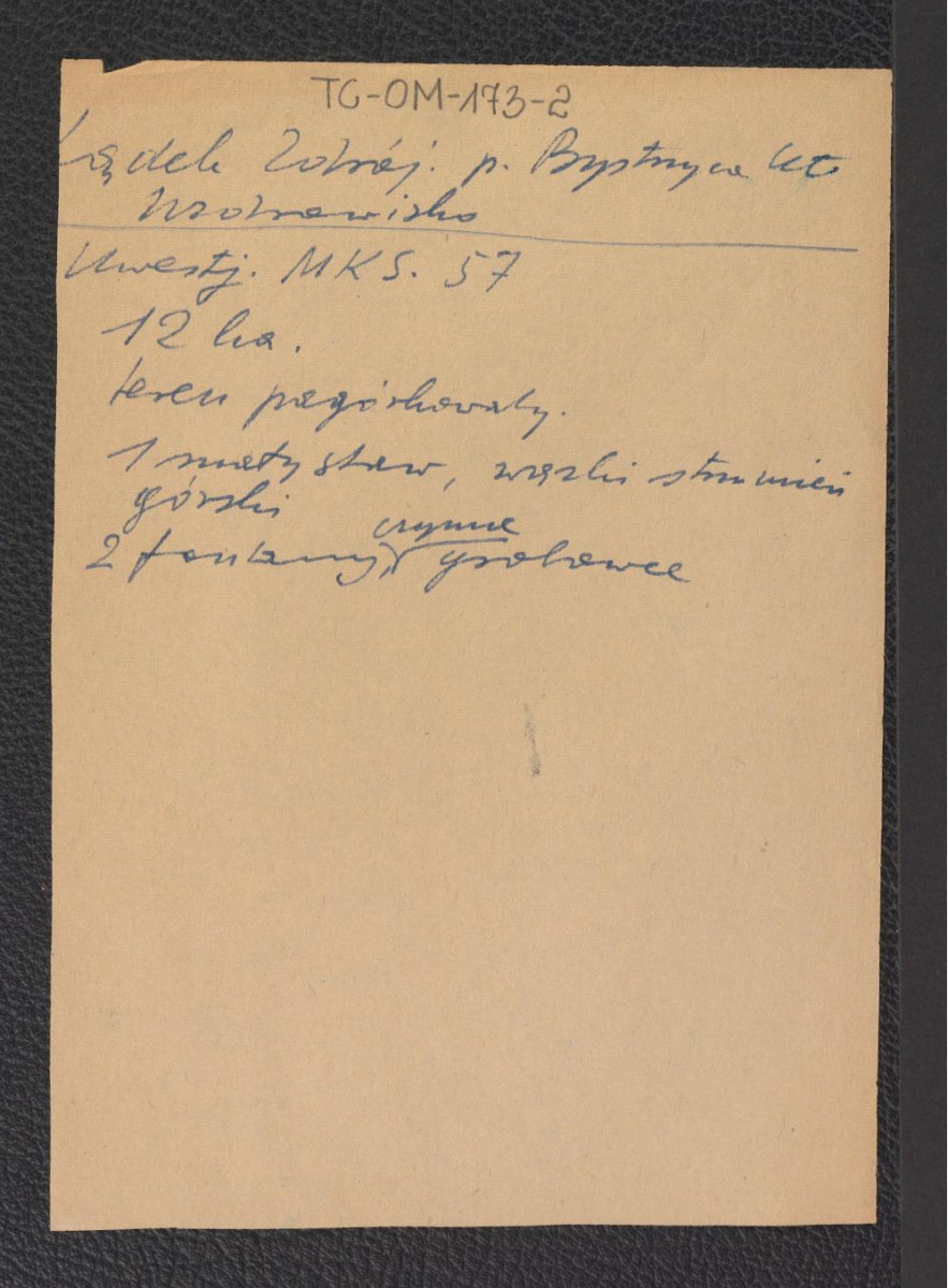 wypis z Kwestionariusza Ministerstwa Kultury i Sztuki z 1957 r., skan 1