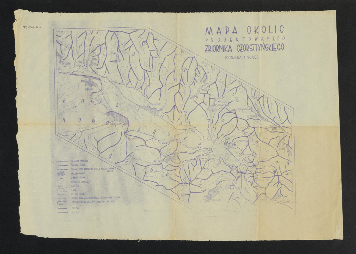 Mapa okolic projektowanego zbiornika czorsztyńskiego w skali 1:25000, skan 1