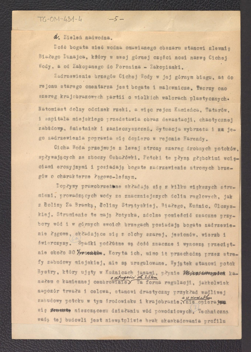 tekst Gerarda Ciołka „Założenia programowe układu zieleni w Zakopanem", skan 8