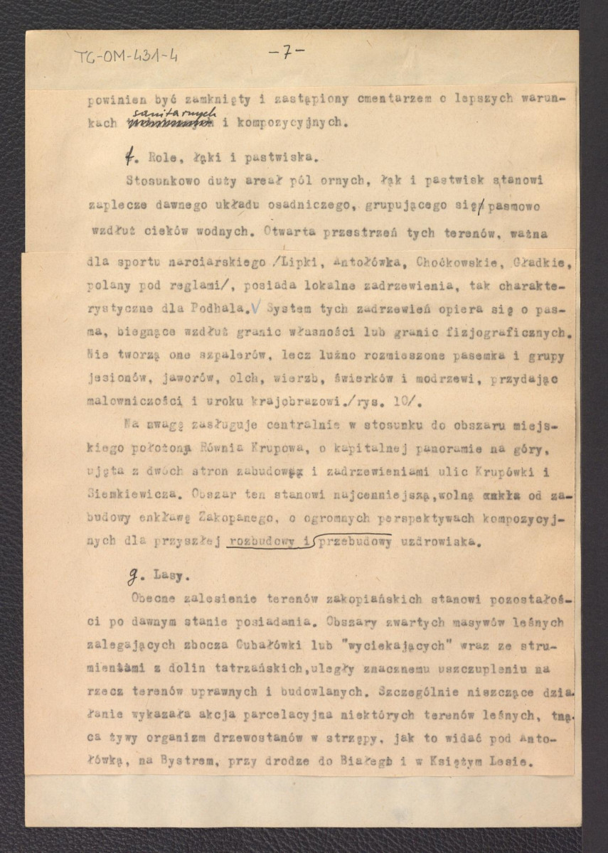 tekst Gerarda Ciołka „Założenia programowe układu zieleni w Zakopanem", skan 12