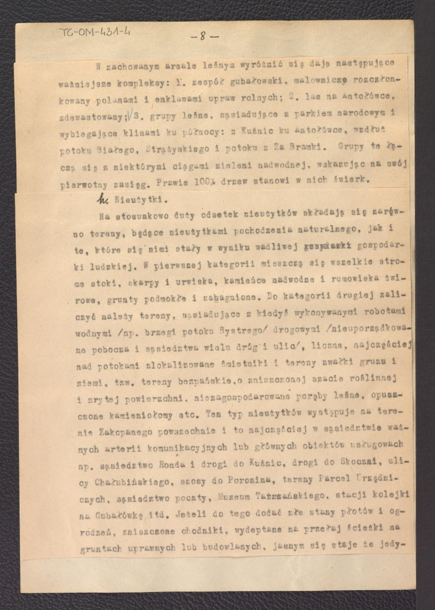 tekst Gerarda Ciołka „Założenia programowe układu zieleni w Zakopanem", skan 14