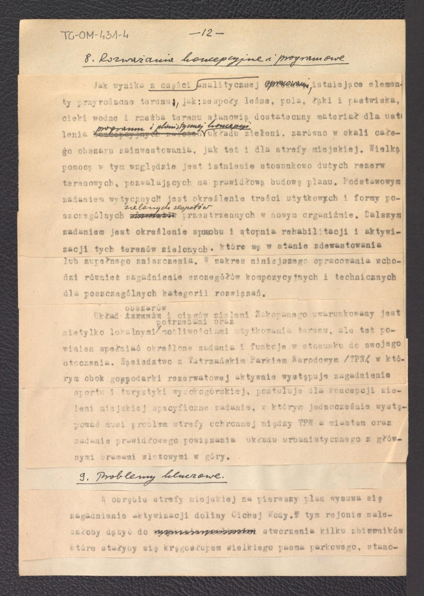 tekst Gerarda Ciołka „Założenia programowe układu zieleni w Zakopanem", skan 21