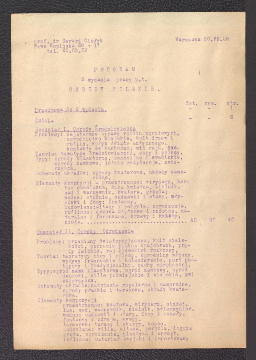 tekst Gerarda Ciołka „Założenia programowe układu zieleni w Zakopanem", skan 24