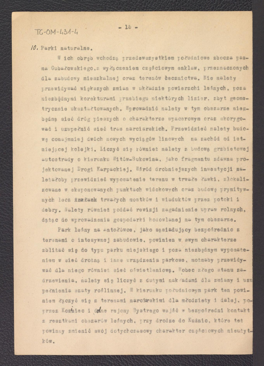 tekst Gerarda Ciołka „Założenia programowe układu zieleni w Zakopanem", skan 26