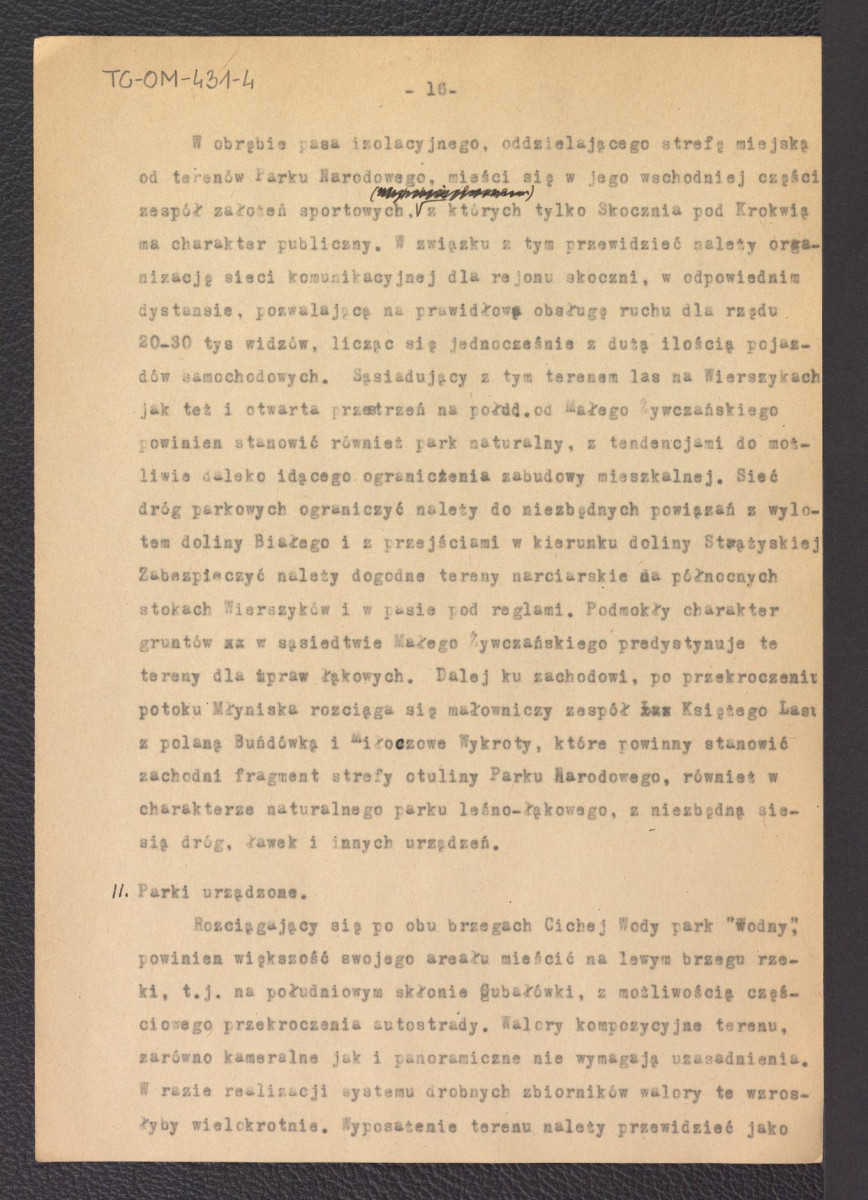 tekst Gerarda Ciołka „Założenia programowe układu zieleni w Zakopanem", skan 27