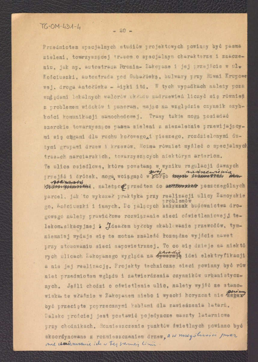 tekst Gerarda Ciołka „Założenia programowe układu zieleni w Zakopanem", skan 31