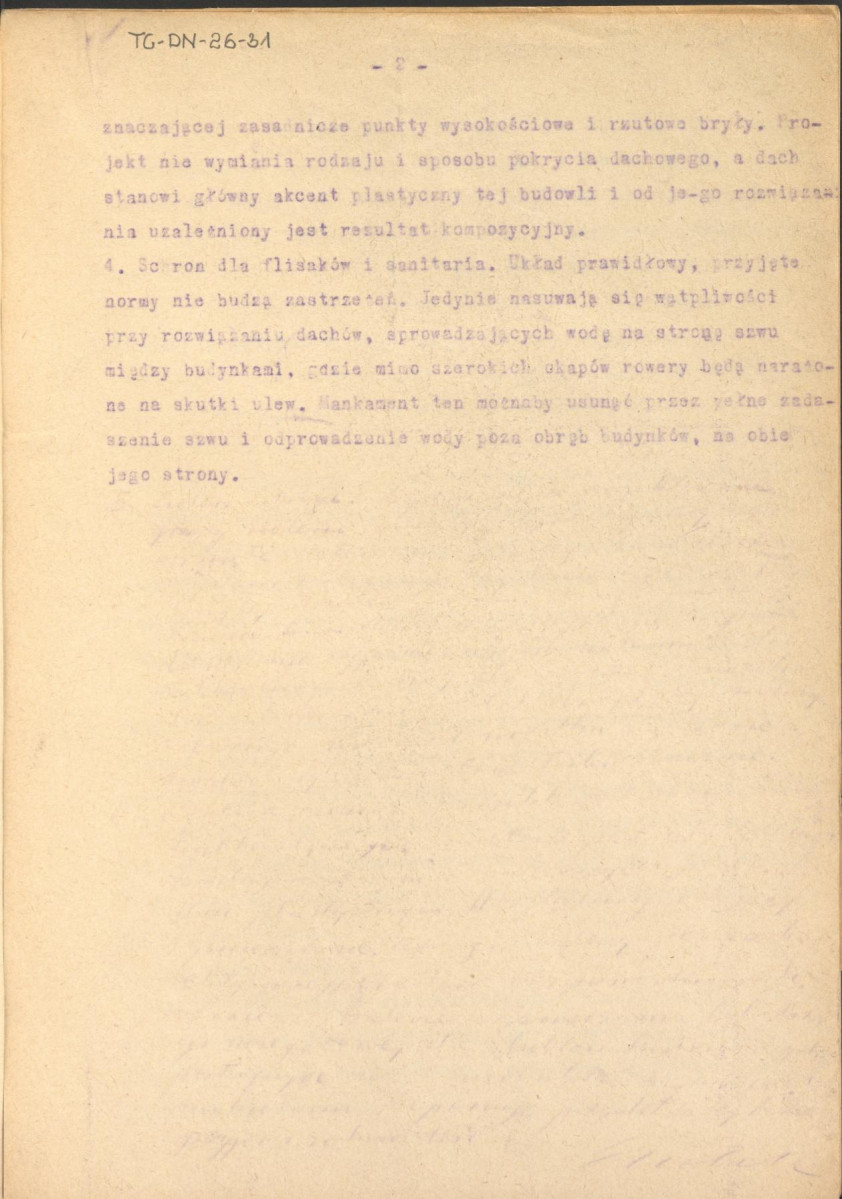 Koreferat z dnia 30 października 1958 r. do projektu wstępno-technicznego przystani flisackiej w Czorsztynie, skan 2