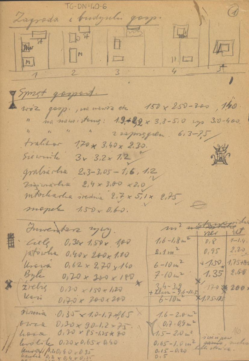 fragmenty brudnopisów konspektów oraz program wykładów na Wydziale Architektury Politechniki Warszawskiej z planowania zieleni w osiedlach i w krajobrazie , skan 17