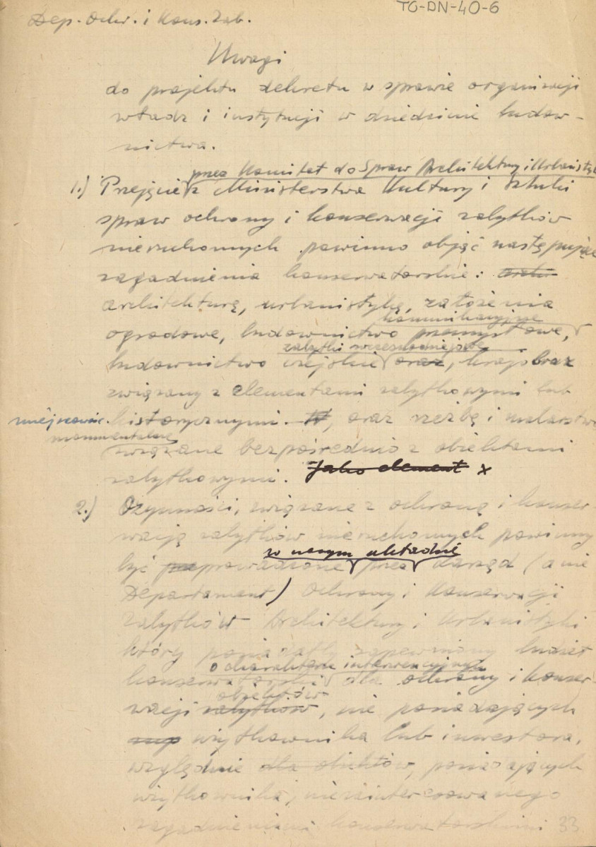 fragmenty brudnopisów konspektów oraz program wykładów na Wydziale Architektury Politechniki Warszawskiej z planowania zieleni w osiedlach i w krajobrazie , skan 33