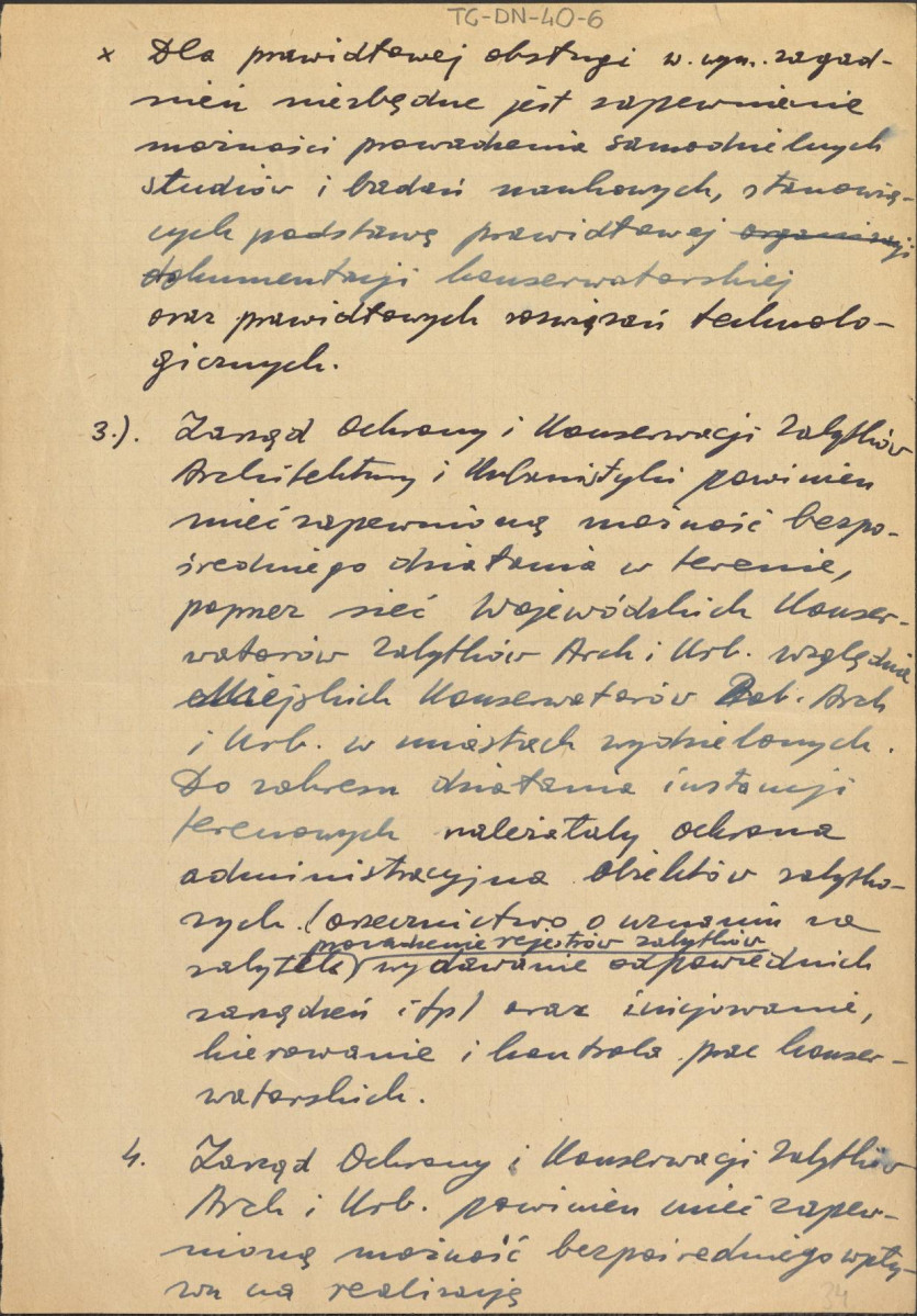 fragmenty brudnopisów konspektów oraz program wykładów na Wydziale Architektury Politechniki Warszawskiej z planowania zieleni w osiedlach i w krajobrazie , skan 34