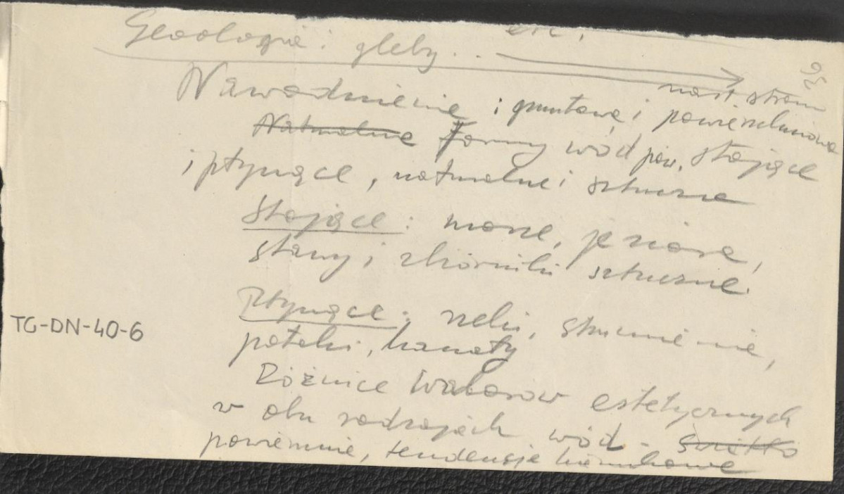 fragmenty brudnopisów konspektów oraz program wykładów na Wydziale Architektury Politechniki Warszawskiej z planowania zieleni w osiedlach i w krajobrazie , skan 37