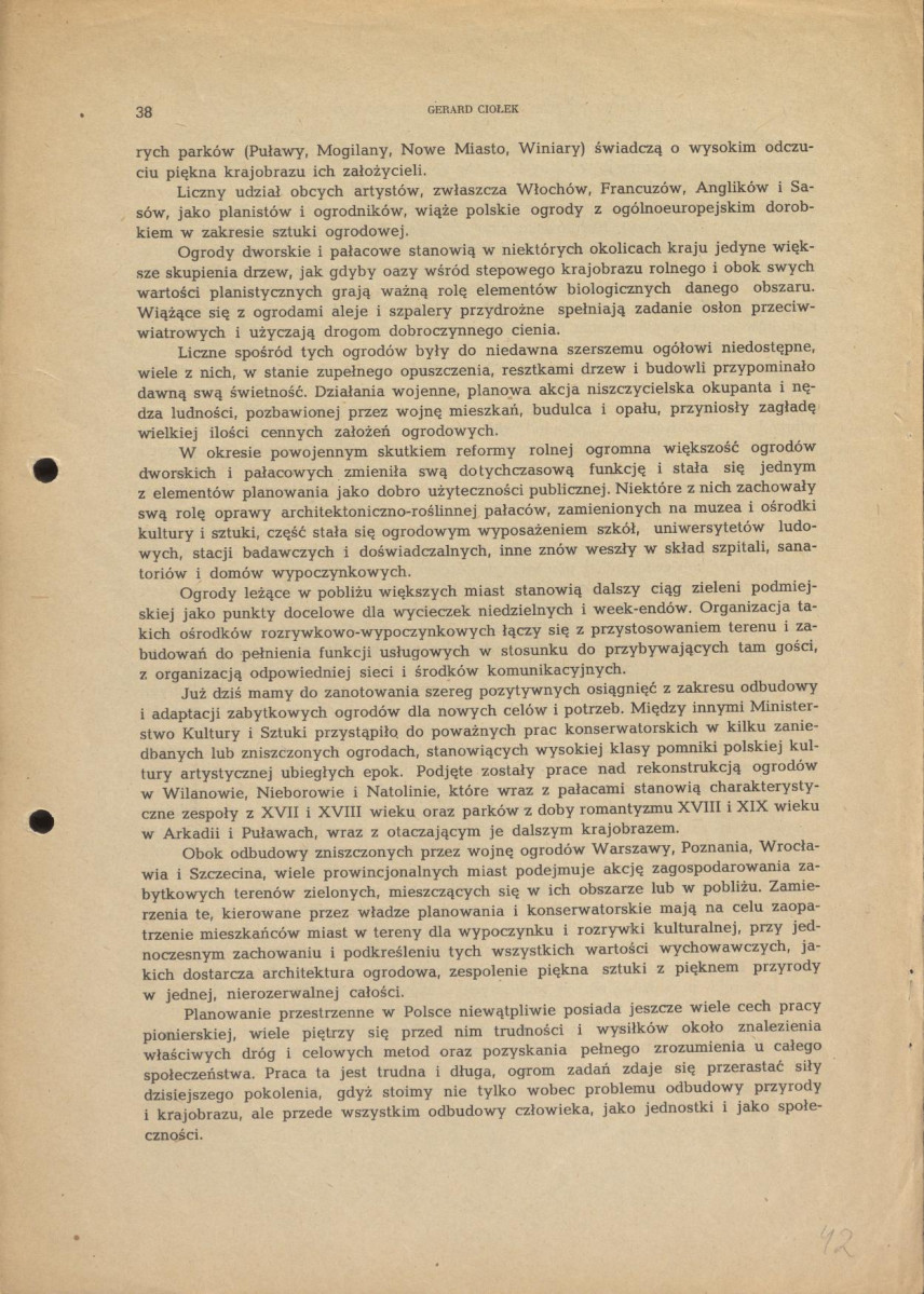 fragmenty brudnopisów konspektów oraz program wykładów na Wydziale Architektury Politechniki Warszawskiej z planowania zieleni w osiedlach i w krajobrazie , skan 45