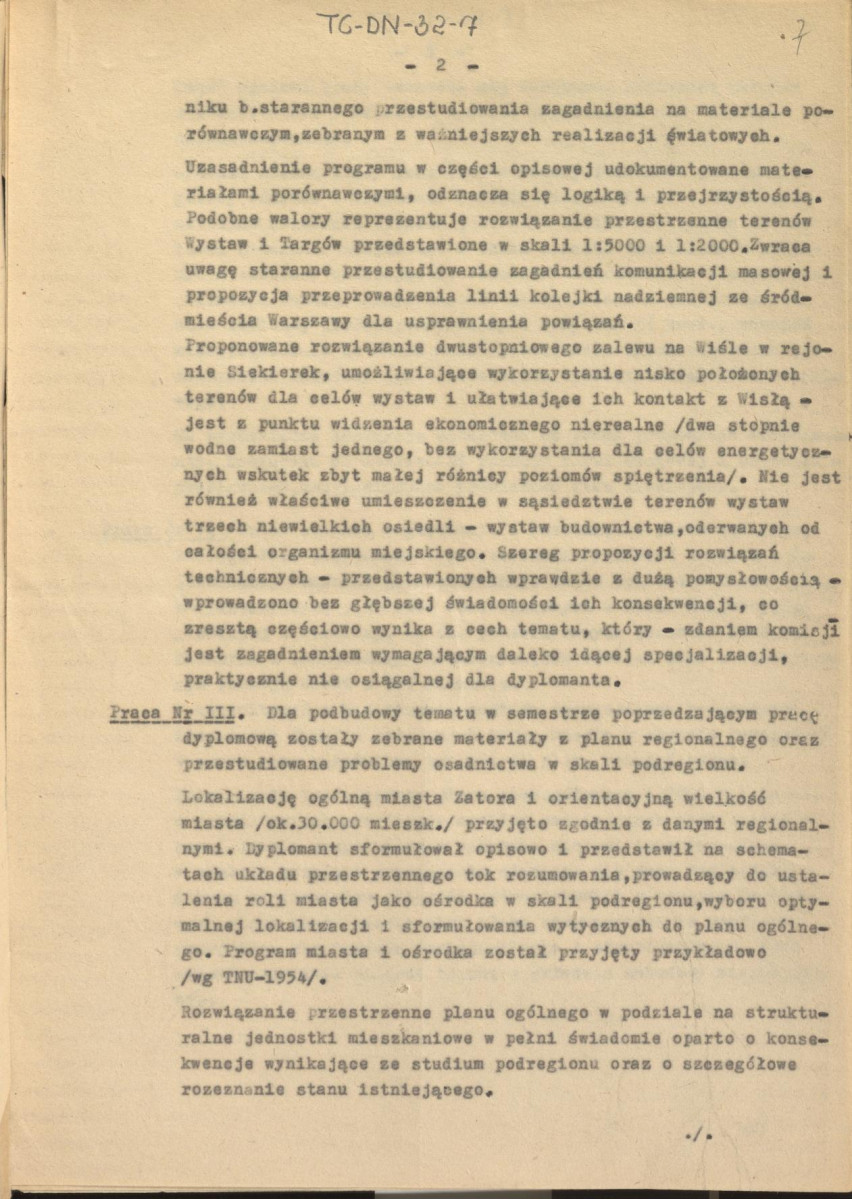 Protokół z posiedzenia z dnia 22 sierpnia 1963 r. Komisji Nagród Towarzystwa Urbanistów Polskich wraz z załącznikami, skan 7