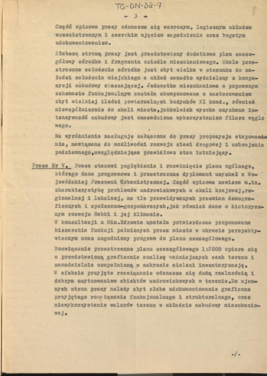 Protokół z posiedzenia z dnia 22 sierpnia 1963 r. Komisji Nagród Towarzystwa Urbanistów Polskich wraz z załącznikami, skan 8