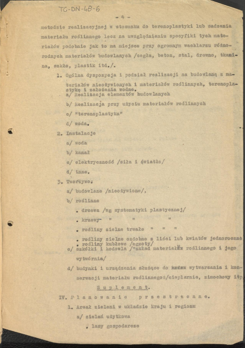 plan z dnia 15 lipca 1958 r. "Encyklopedii architektury otwartej (architektury ogrodów?)" - skryptu dla studentów architektury, skan 4