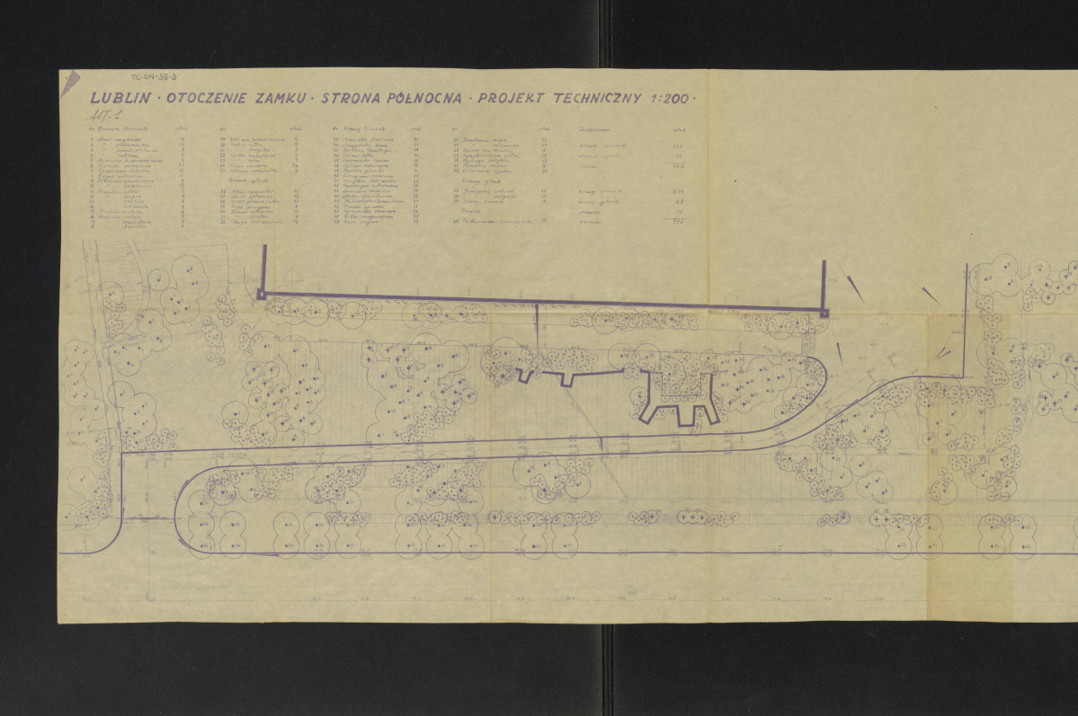Lublin - otoczenie zamku, strona pólnocna - projekt techniczny, skan 1