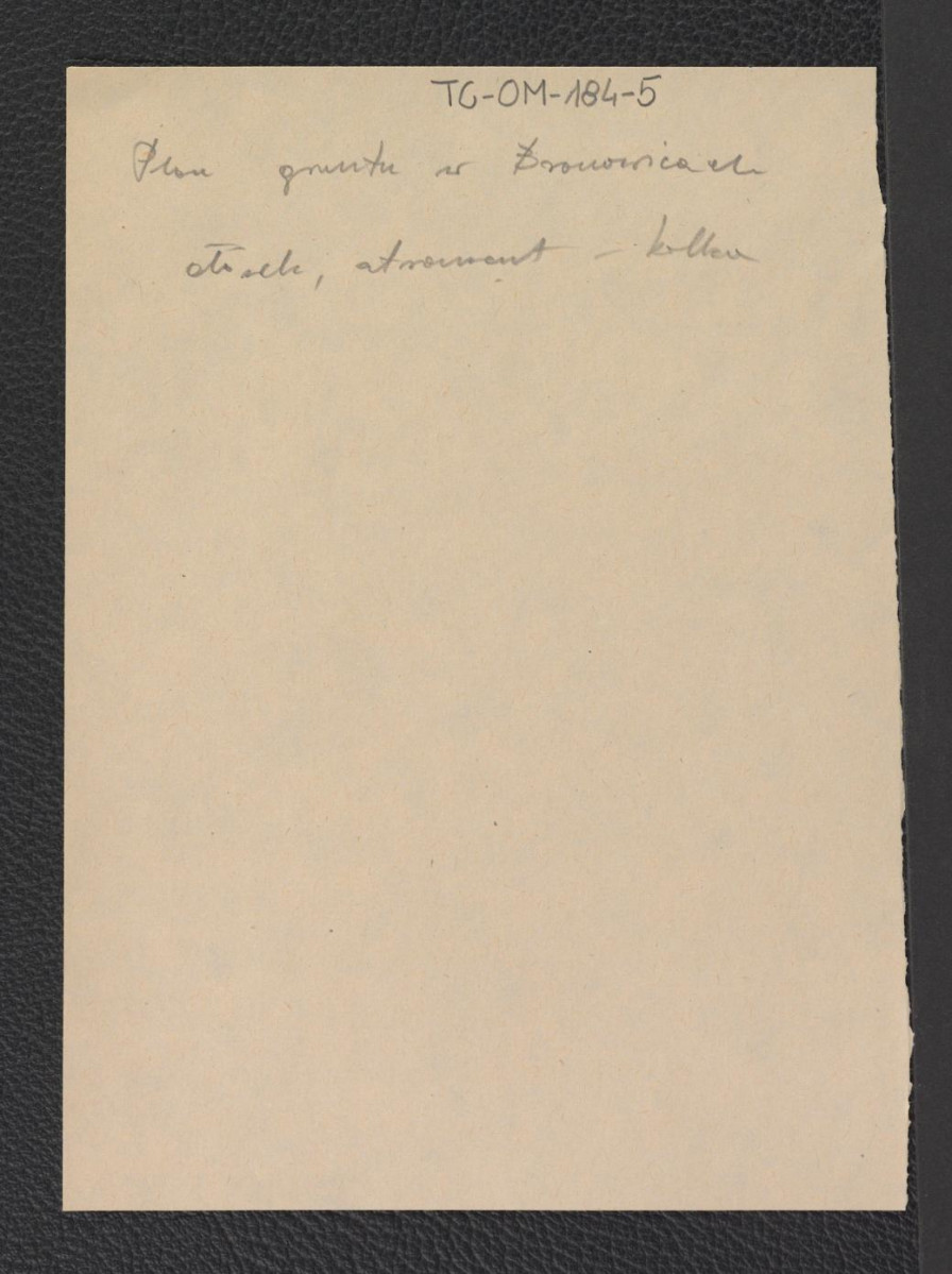 karty zawierające notatki wzmiankujące niezachowane w obwolucie plany ogrodu sporządzone na kalce, skan 3