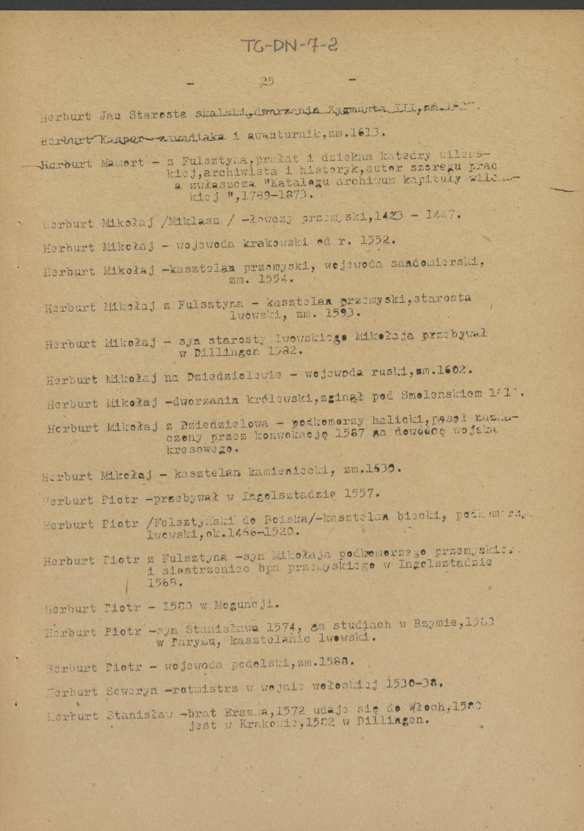 pismo z dnia 1 lutego 1958 r. redaktora naczelnego Polskiego Słownika Biograficznego profesora Kazimierza Lepszego w sprawie haseł na literę H do X tomu wraz z wykazem nazwisk osób przewidzianych do zamieszczenia ich biogramów w przewidzianym wydawnictwie, skan 25