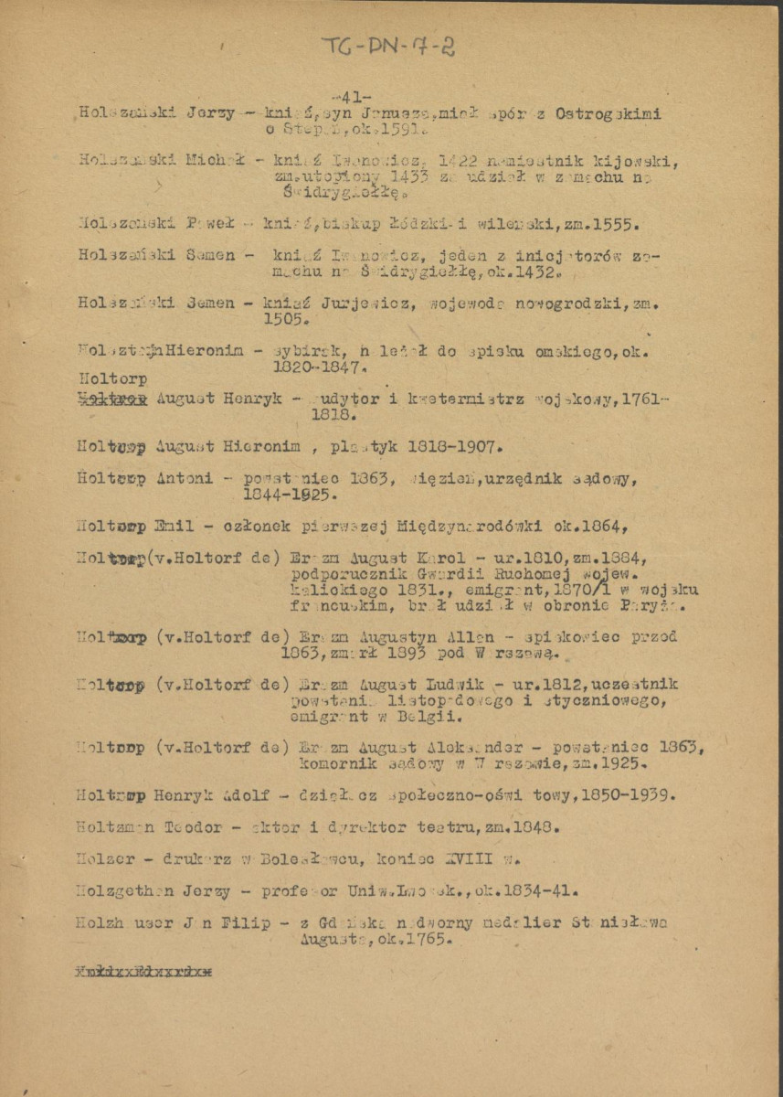 pismo z dnia 1 lutego 1958 r. redaktora naczelnego Polskiego Słownika Biograficznego profesora Kazimierza Lepszego w sprawie haseł na literę H do X tomu wraz z wykazem nazwisk osób przewidzianych do zamieszczenia ich biogramów w przewidzianym wydawnictwie, skan 40