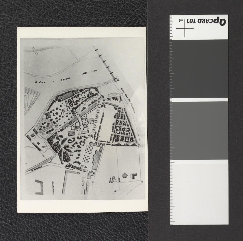 fragmenty planów miasta z wyszczególnieniem obszarów zielonych, m.in. Parku Szczytnickiego z roku 1895, skan 8