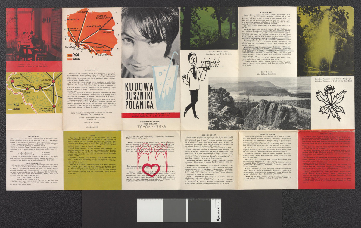 folder reklamowy Kudowy, Dusznik i Polanicy z 1961 r., skan 1