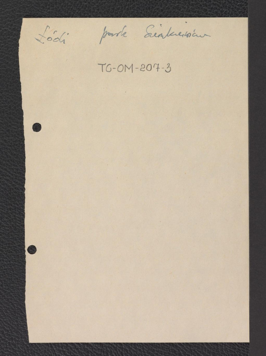 notatka wzmiankująca Park Sienkiewicza, skan 1