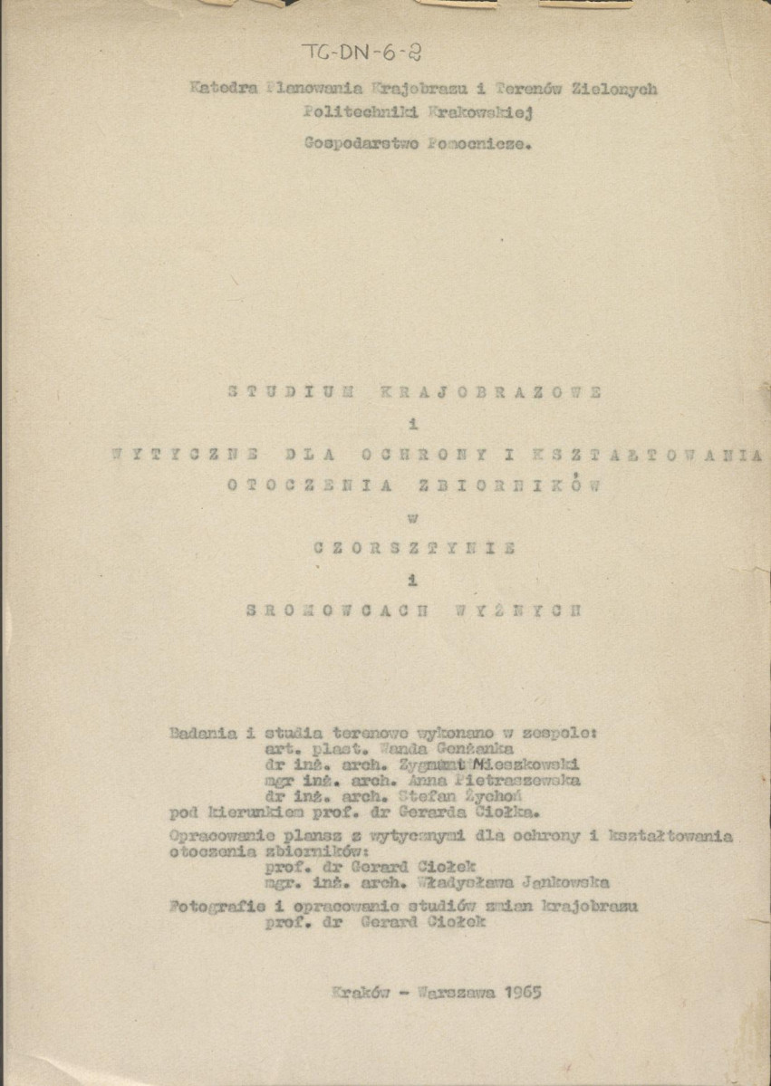 Katedra Planowania Krajobrazu i Terenów Zielonych Politechniki Krakowskiej - Studium krajobrazowe i wytyczne dla ochrony i kształtowania otoczenia zbiorników w Czorsztynie i Sromowcach Wyżnych , skan 1