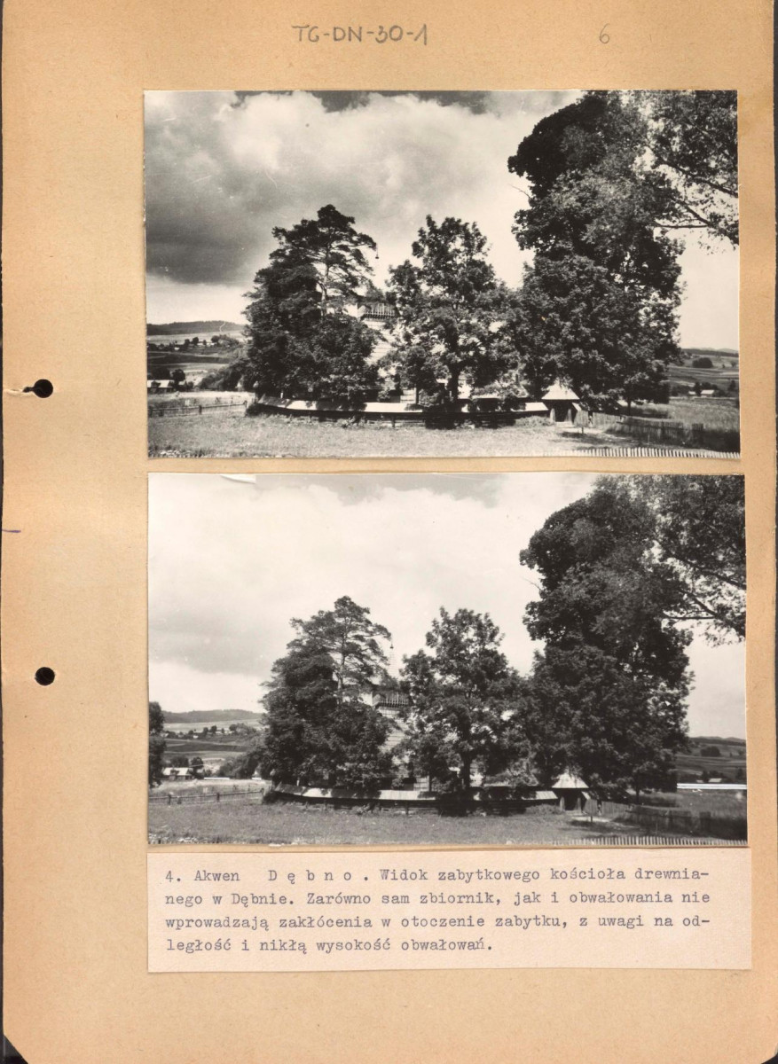 Poszyt zawierający "Zdjęcia fotograficzne porównawcze stanu istniejącego obrzeży oraz zmian spowodowanych utworzeniem zalewów" wykonane przez Gerarda Ciołka, skan 6