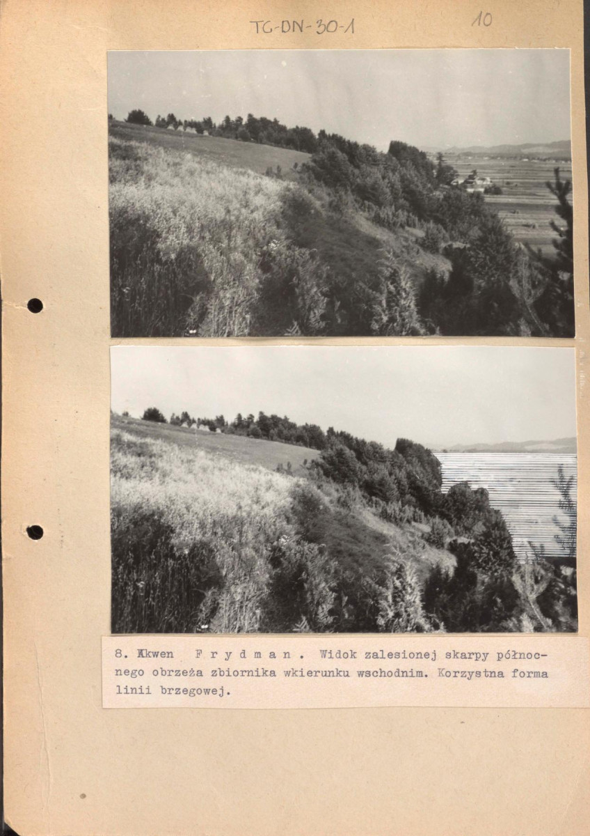 Poszyt zawierający "Zdjęcia fotograficzne porównawcze stanu istniejącego obrzeży oraz zmian spowodowanych utworzeniem zalewów" wykonane przez Gerarda Ciołka, skan 10