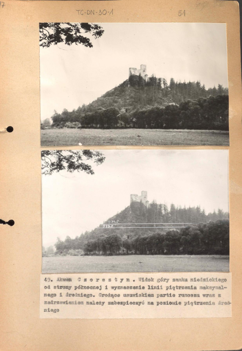 Poszyt zawierający "Zdjęcia fotograficzne porównawcze stanu istniejącego obrzeży oraz zmian spowodowanych utworzeniem zalewów" wykonane przez Gerarda Ciołka, skan 51