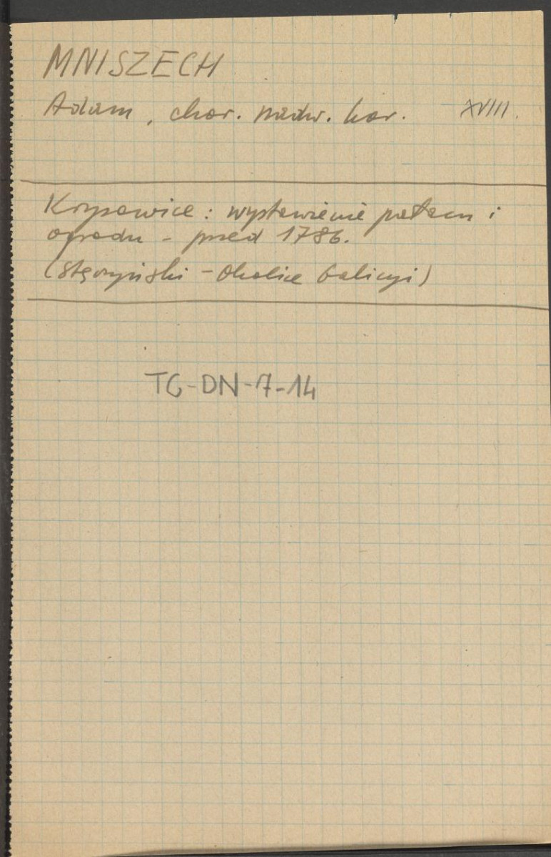 notatka na podstawie Stęczyński Maciej Bogusz. Okolice Galicyi, Lwów 1847 dotycząca chorążego nadwornego koronnego Adama Mniszcha i wystawionego przez niego pałacu w Krysowicach, skan 1