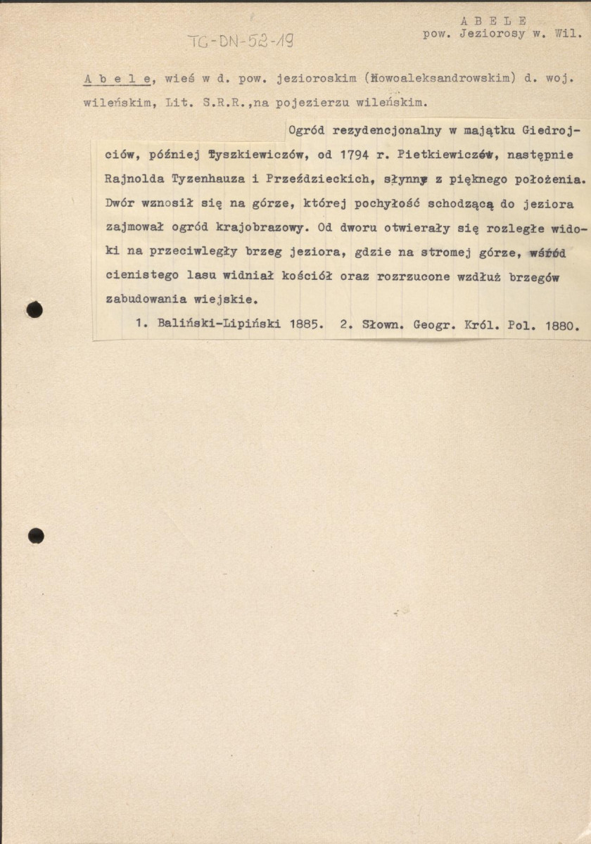 hasło dot. miejscowości - Abele, skan 1