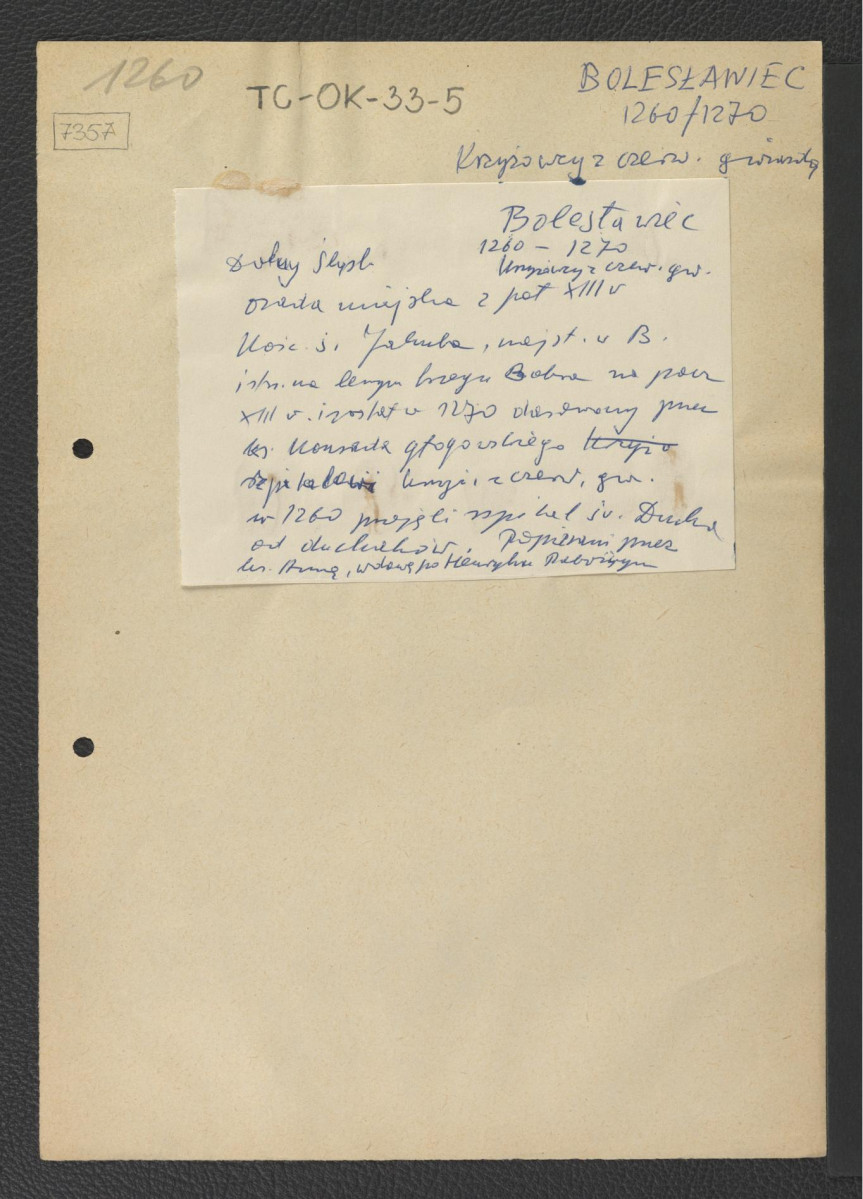 wypis z Dolny Śląsk dotyczący usytuowania miejscowego kościoła św. Jakuba oraz przejęcie szpitala przez zakonników wspieranych przez wdowę po Henryku Brodatym, skan 1