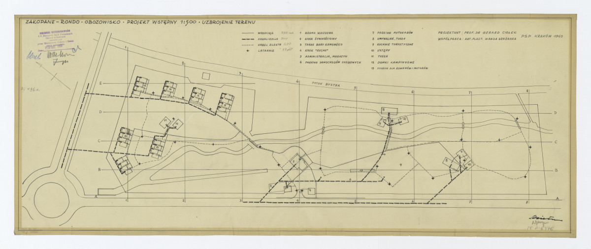 Zakopane-Rondo-Obozowisko-Projekt wstępny, uzbrojenie terenu + legenda, skan 1