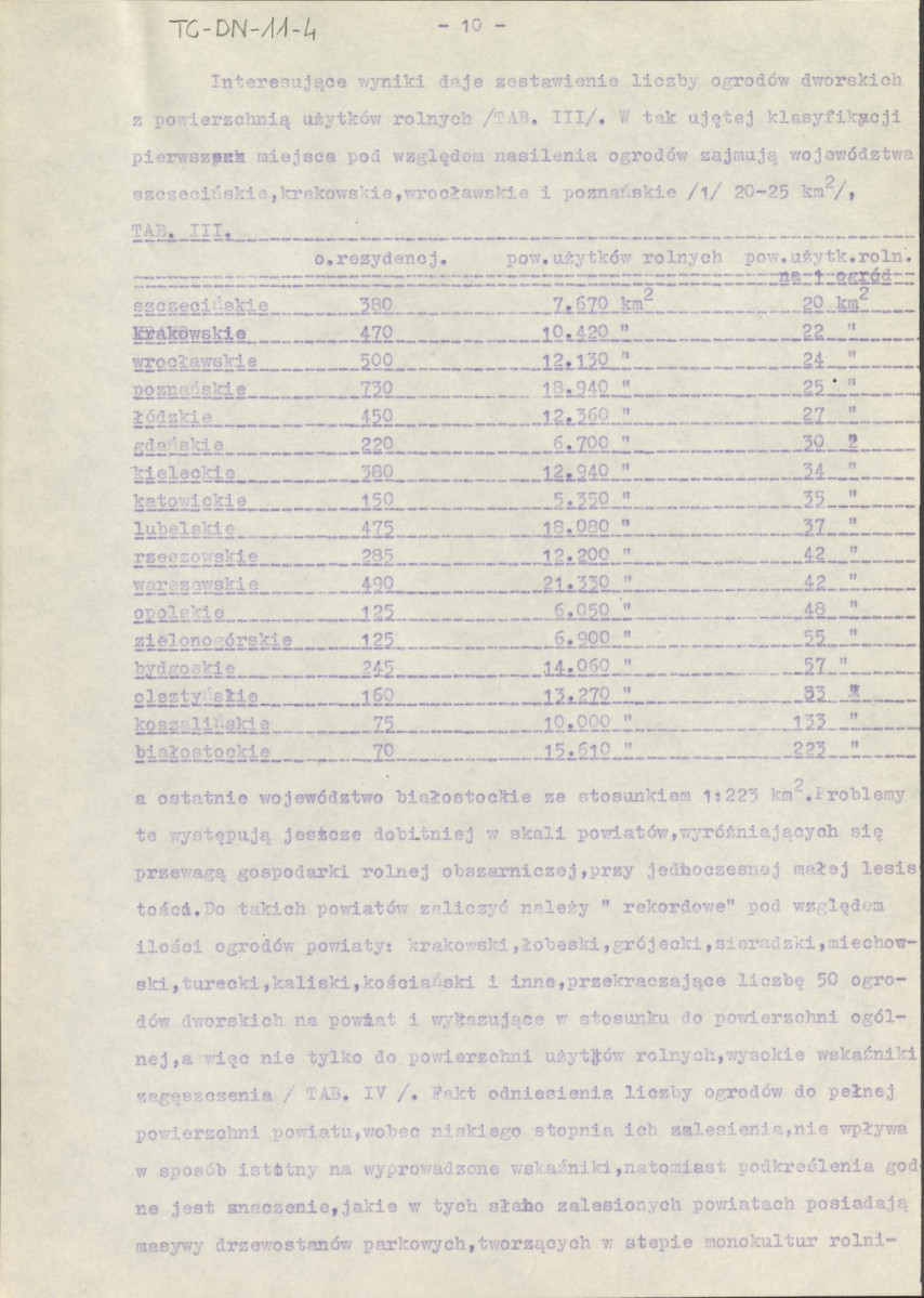 maszynopis artykułu Gerarda Ciołka "Konserwacja zabytkowych ogrodów i parków", skan 10