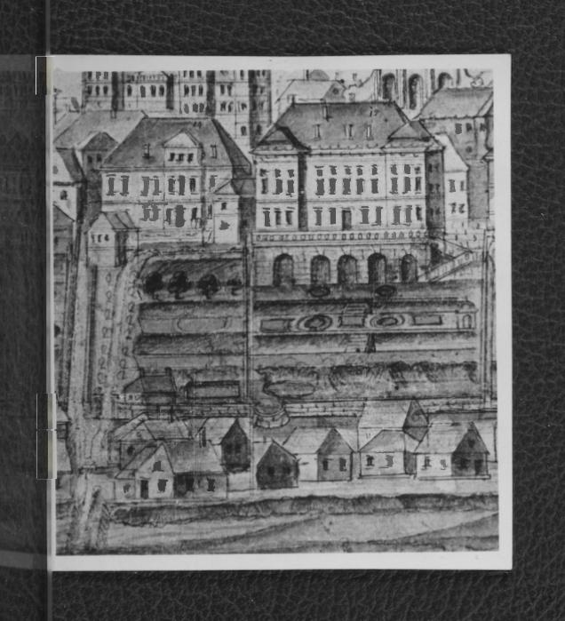 fotografia czarno-biała przedstawiająca tzw. panoramę baryczkowską Warszawy z fragmentem ukazującym Pałac Radziwiłłów, skan 1