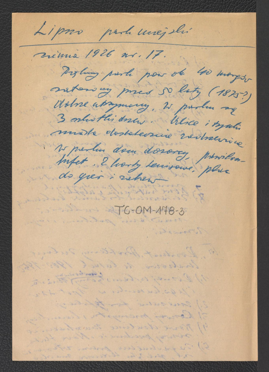 wypis z „Ziemia” nr 17 (1926) dotyczący miejscowego parku, skan 1