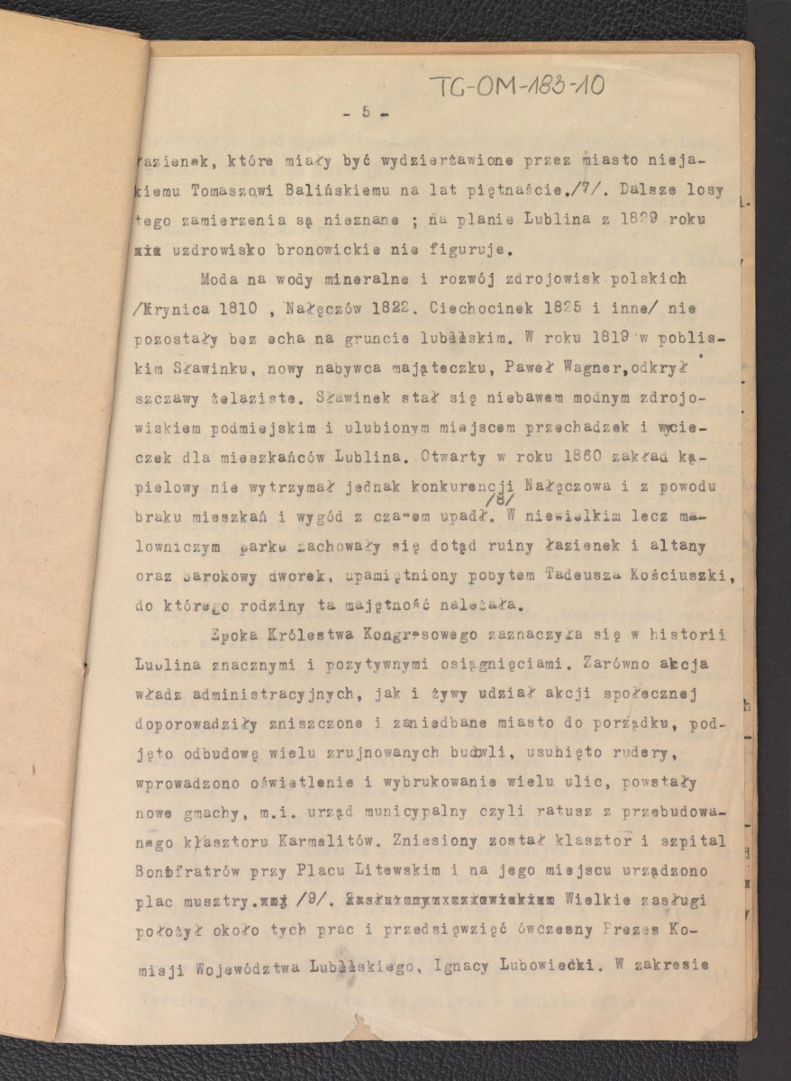 tekst autorstwa G. Ciołka pt. Ogrody Lublina w XIX w., skan 6