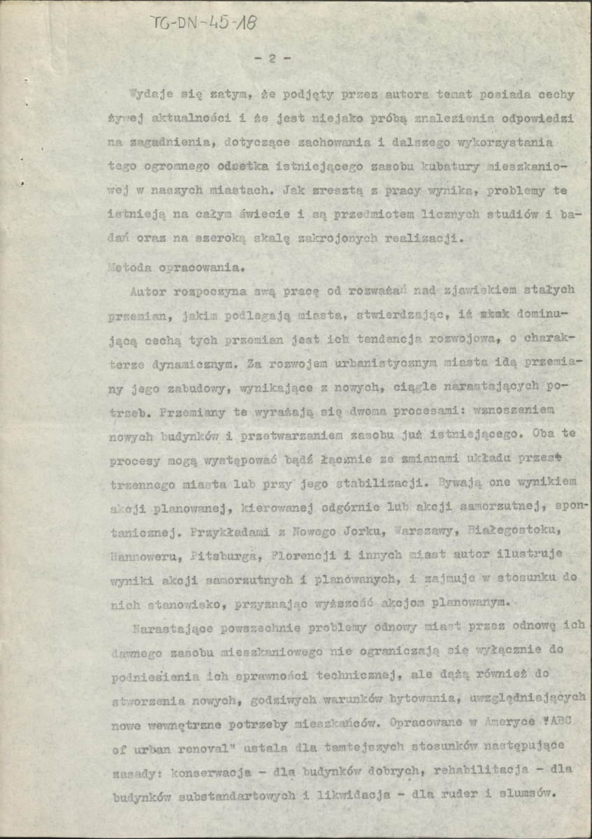 recenzja z dnia 23 maja 1961 r. pracy doktorskiej Józefa Vogtmana pt. "Rehabilitacja miejskich budynków mieszkalnych", skan 2