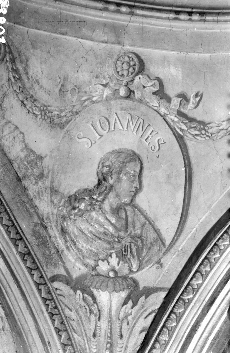 Katedra pw. Wniebowzięcia Najświętszej Marii Panny - wnętrze - kaplica Najświetszego Sakramentu (Bożego Ciała), sklepienie, malowidło ścienne "Św. Jan", skan 1
